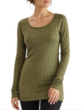 Metalicus Top Women One Size Green Merino Wool Blend